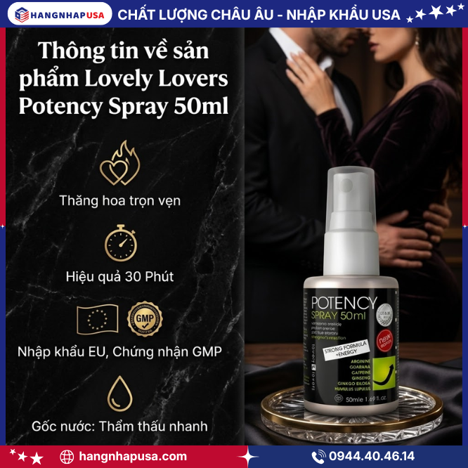 Thông tin về sản phẩm Lovely Lovers Potency Spray 50ml