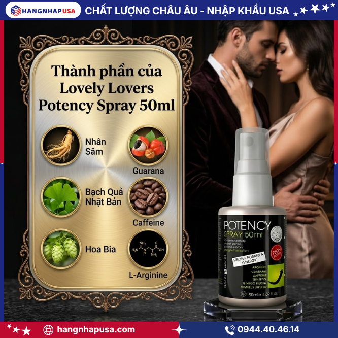 Thành phần của Lovely Lovers Potency Spray 50ml