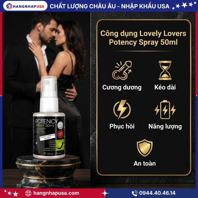 Công dụng Lovely Lovers Potency Spray 50ml