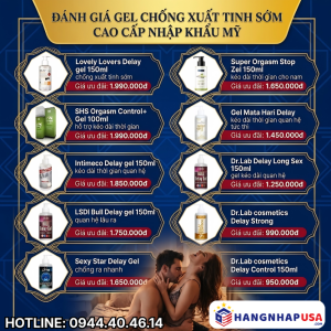 Bảng giá chi tiết gel hỗ trợ lâu ra cho nam nhập khẩu Mỹ