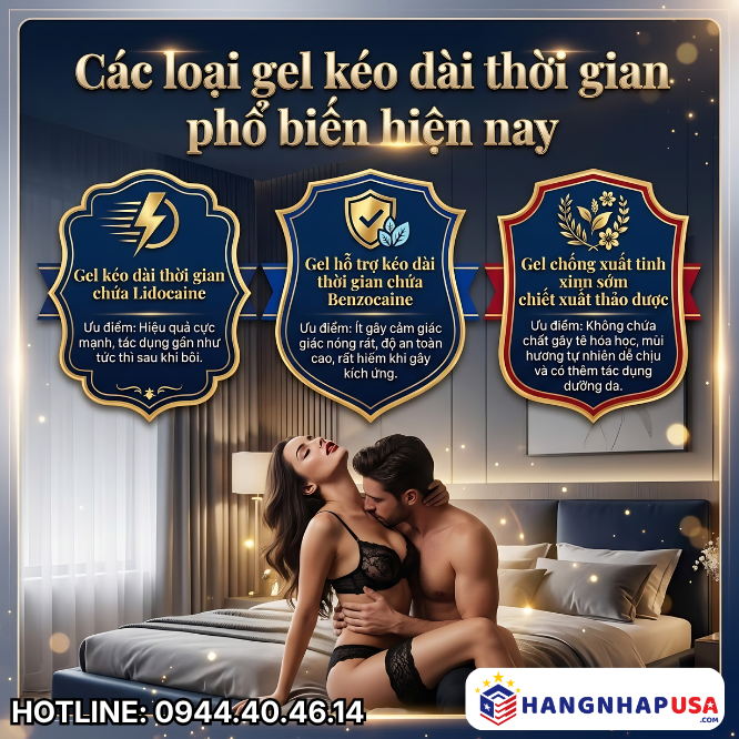 Các loại gel kéo dài thời gian phổ biến hiện nay
