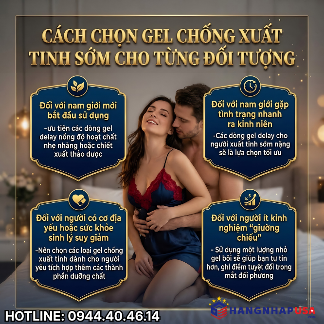 Cách chọn gel chống xuất tinh sớm cho từng đối tượng