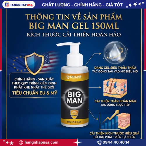 Thông tin sản phẩm Big Man Gel 150ml