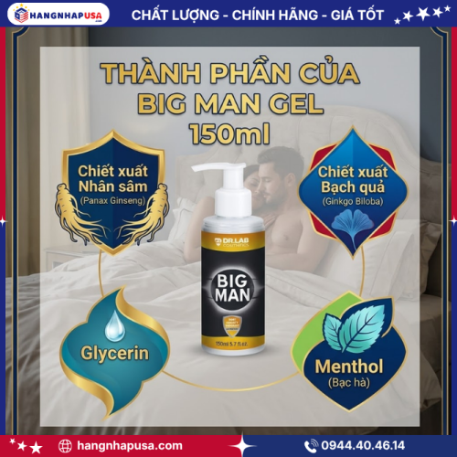 Thành phần của Big Man Gel 150ml