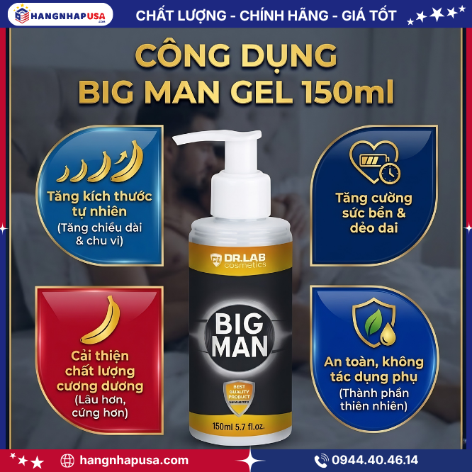 Công dụng Big Man Gel 150ml