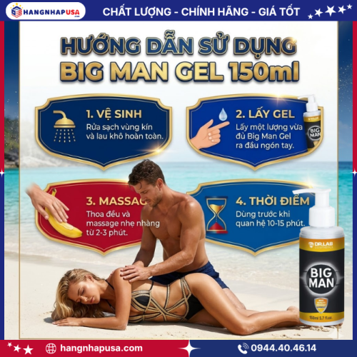 Đối tượng sử dụng Big Man Gel 150ml