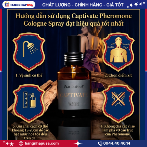 Hướng dẫn sử dụng sản phẩm Captivate Pheromone Cologne Spray