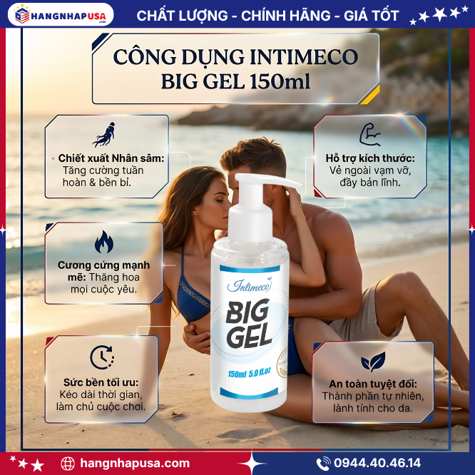 Công dụng Intimeco Big Gel 150ml