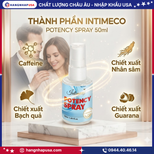 Thành phần của chai xịt Intimeco Potency Spray 50ml