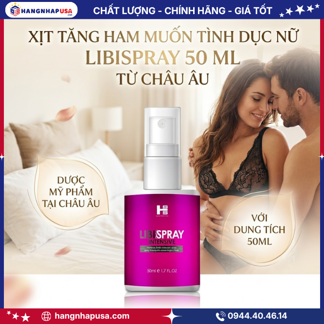Thông tin về sản phẩm xịt tăng ham muốn tình dục nữ LibiSpray 50 ml từ Châu Âu