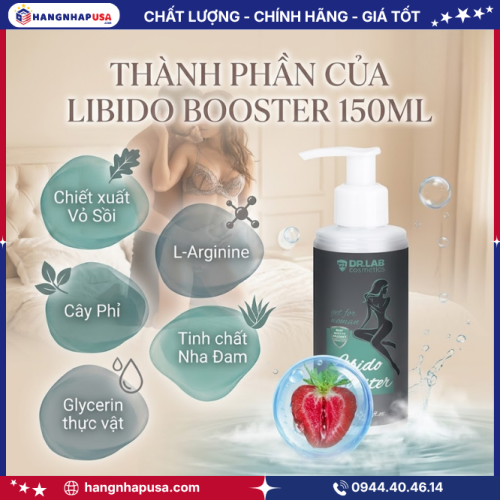 Thành phần của Libido Booster 150ml hỗ trợ se khít âm đạo