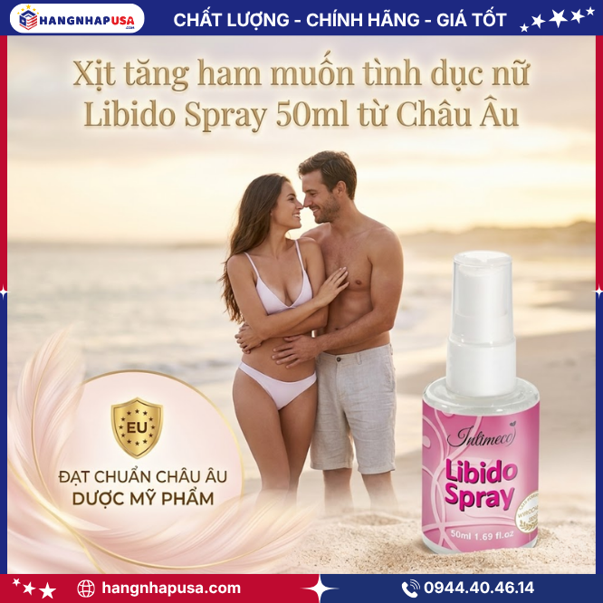 Thông tin về sản phẩm xịt tăng ham muốn tình dục nữ Libido Spray 50ml từ Châu Âu