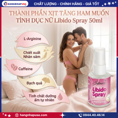 Thành phần của xịt tăng ham muốn tình dục nữ Libido Spray 50ml