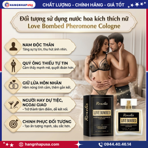 Đối tượng sử dụng nước hoa kích thích nữ Love Bombed Pheromone Cologne