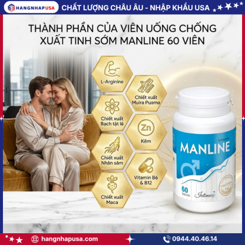 Thành phần của viên uống chống xuất tinh sớm Manline 60 viên