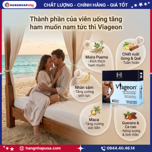 Thành phần của viên uống tăng ham muốn nam tức thì Viageon