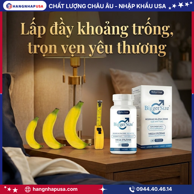Công dụng viên uống tăng kích thước dương vật BiggerSize 60 viên
