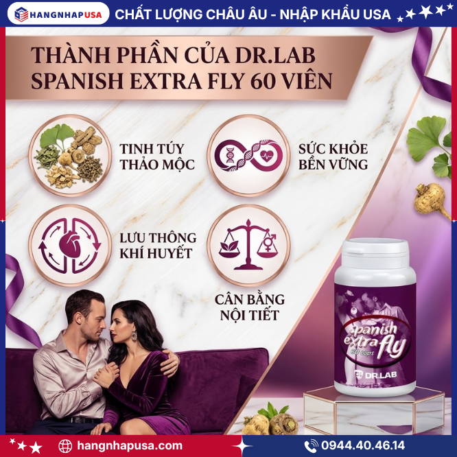 Thành phần của Dr.Lab Spanish extra fly 60 viên