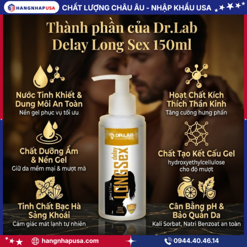 Thành phần của Dr.Lab Delay Long Sex 150ml
