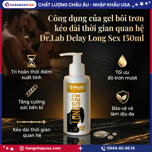 Công dụng của gel bôi trơn kéo dài thời gian quan hệ Dr.Lab Delay Long Sex 150ml