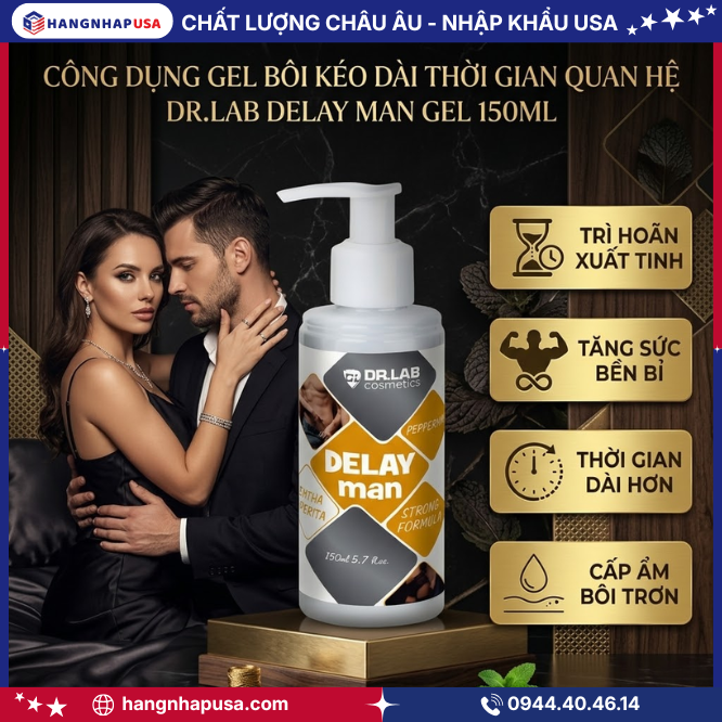 Công dụng gel bôi kéo dài thời gian quan hệ Dr.Lab Delay Man Gel 150ml