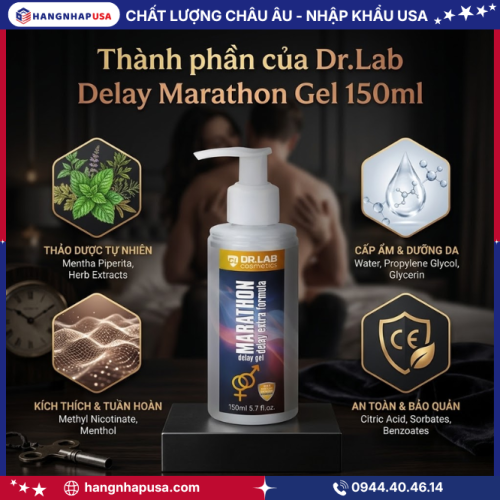 Thành phần của Dr.Lab Delay Marathon Gel 150ml