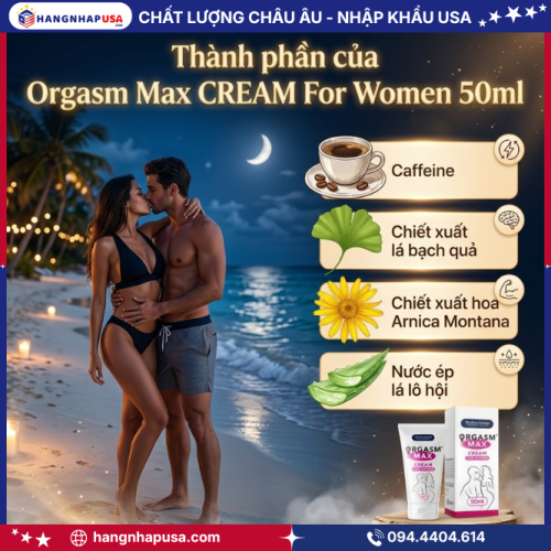 Thành phần của Orgasm Max CREAM For Women 50ml