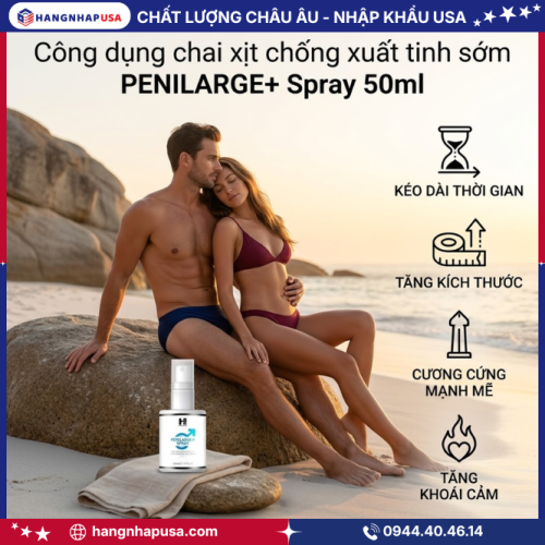 Công dụng chai xịt chống xuất tinh sớm PENILARGE+ Spray 50ml