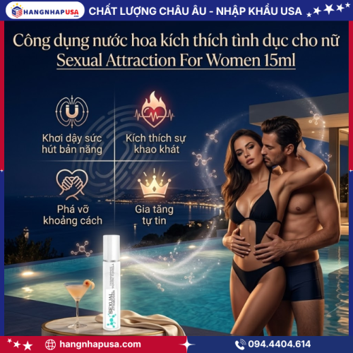 Công dụng nước hoa kích thích tình dục cho nữ Sexual Attraction For Women 15ml