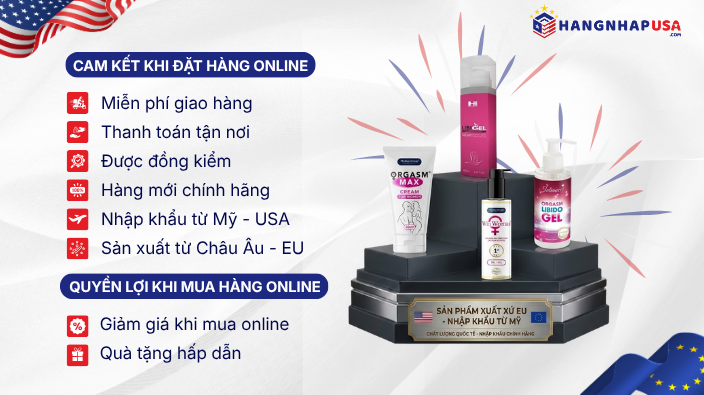 sản phẩm gel kích thích nữ nhập khẩu Mỹ, xuất xứ EU