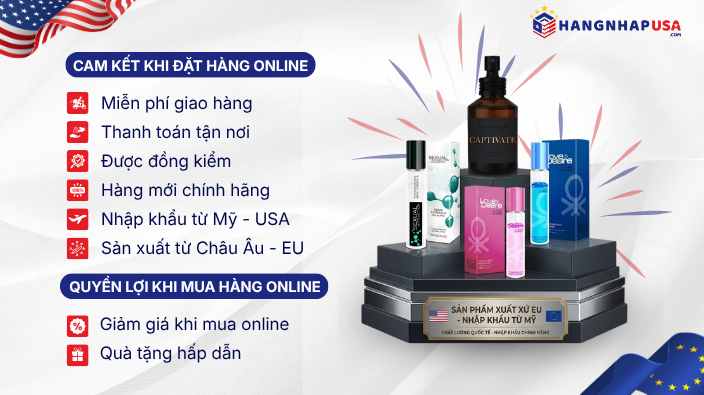 sản phẩm nước hoa nhập khẩu Mỹ, xuất xứ EU