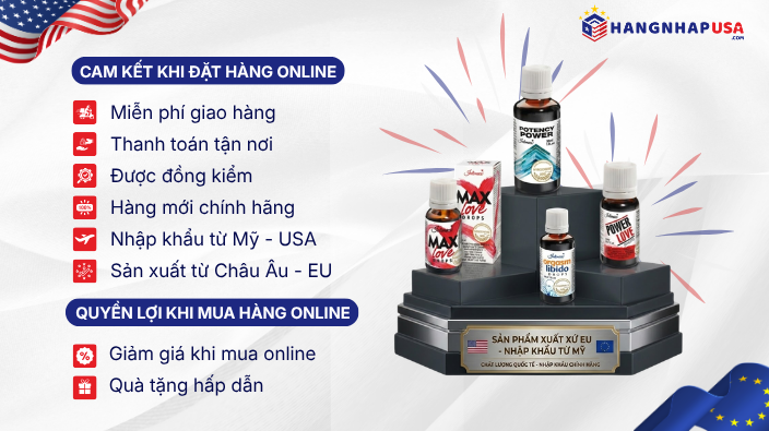 sản phẩm nước uống nhập khẩu Mỹ, xuất xứ EU