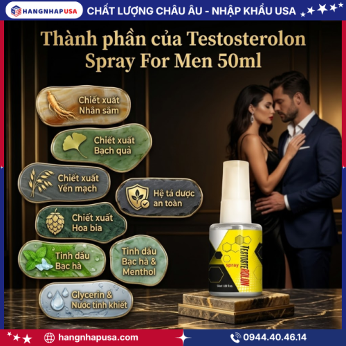 Thành phần của Testosterolon Spray For Men 50ml