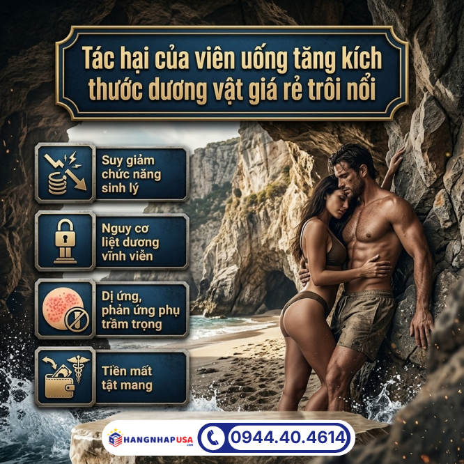 Tác hại của viên uống tăng kích thước dương vật giá rẻ trôi nổi