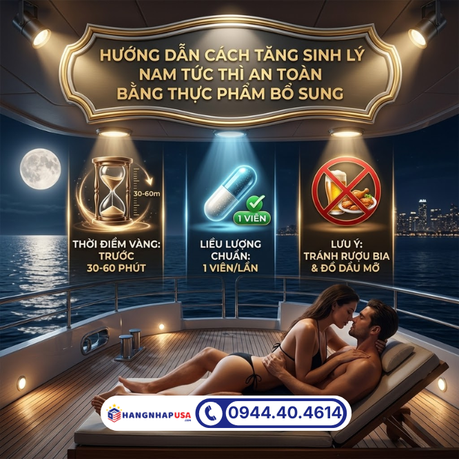 Hướng dẫn cách tăng sinh lý nam tức thì an toàn bằng thực phẩm bổ sung