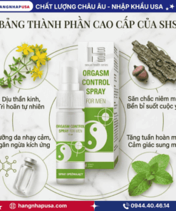 Thành Phần Của Chai Xịt SHS Orgasm Control Spray