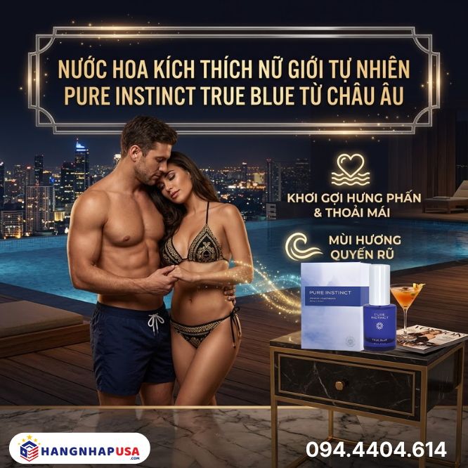Nước hoa kích thích nữ giới tự nhiên Pure Instinct True Blue từ Châu Âu