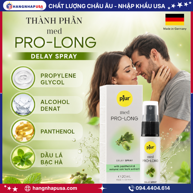 Thành phần của med PRO-LONG Delay Spray