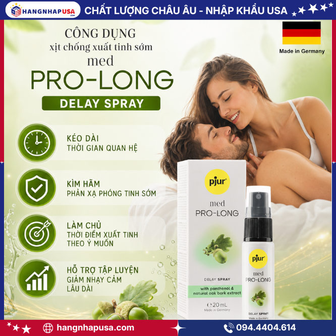 Công dụng xịt chống xuất tinh sớm med PRO-LONG Delay Spray
