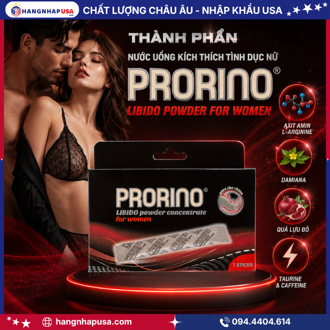 Thành phần của nước uống kích thích tình dục nữ Prorino Libido Powder For Women