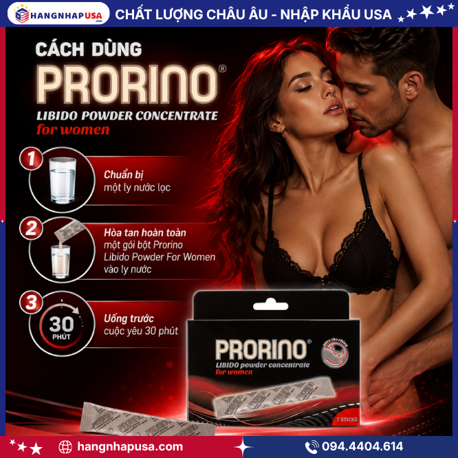 Cách dùng nước uống kích thích tình dục nữ Prorino Libido Powder For Women