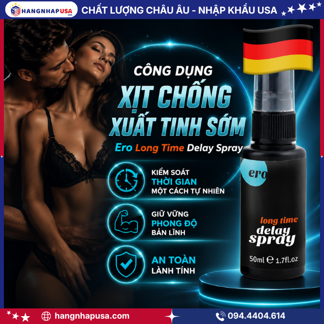 Công dụng của xịt chống xuất tinh sớm Ero Long Time Delay Spray