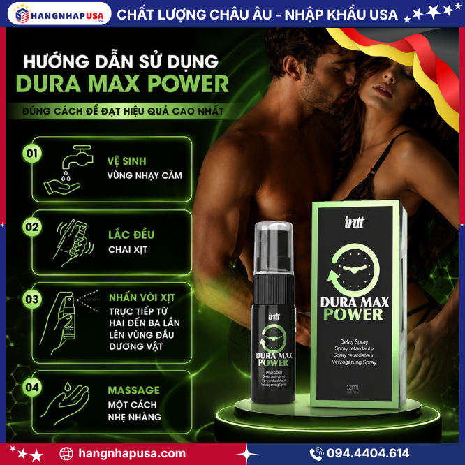 Hướng dẫn sử dụng xịt Intt Dura Max Power Delay Spray đúng cách để đạt hiệu quả cao nhất