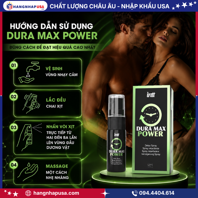 Hướng dẫn sử dụng xịt Intt Dura Max Power Delay Spray đúng cách để đạt hiệu quả cao nhất