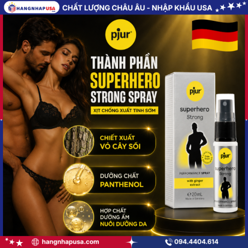 Thành phần xịt chống xuất tinh sớm Superhero Strong Spray