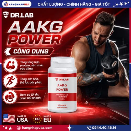 Công dụng của viên uống tăng cơ bắp AAKG POWER 60 viên