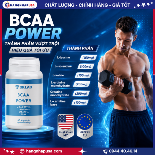 Thành phần viên uống tăng cơ bắp BCAA POWER 60 viên