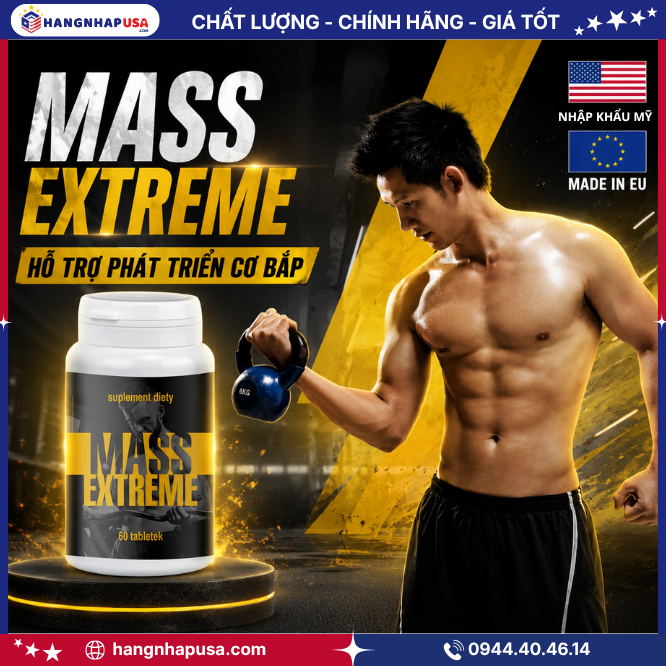 Thông tin viên uống tăng cơ bắp MASS EXTREME 60 viên từ Châu Âu