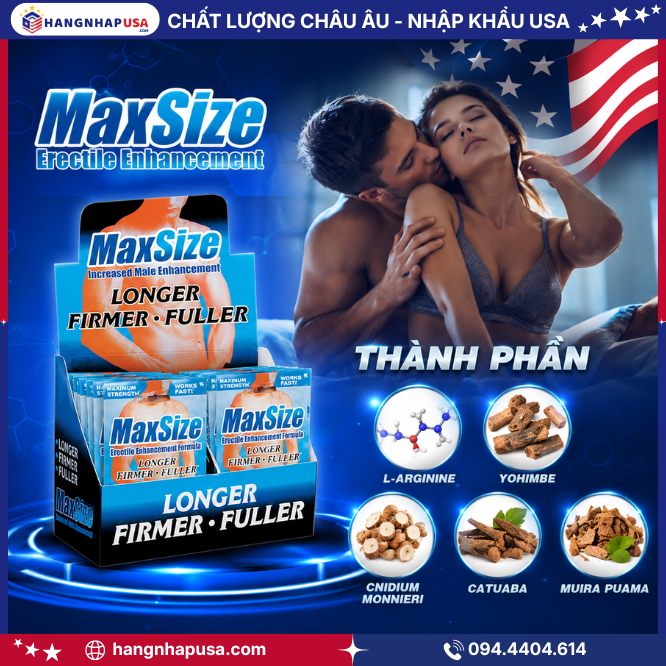 Thành phần của MaxSize Erectile Enhancement 2 viên