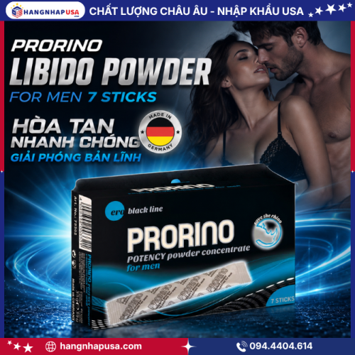 Thông tin về sản phẩm Prorino Libido Powder For Men 7 sticks